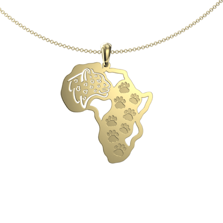 leopard footprint map - Pendant