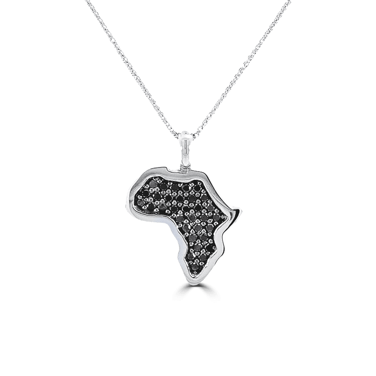 Small Diamond Map of Africa Pendant_African Jewellery