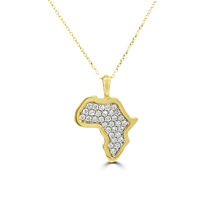 Small Diamond Map of Africa Pendant_African Jewellery