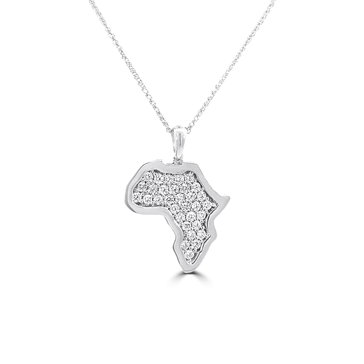 Small Diamond Map of Africa Pendant_African Jewellery