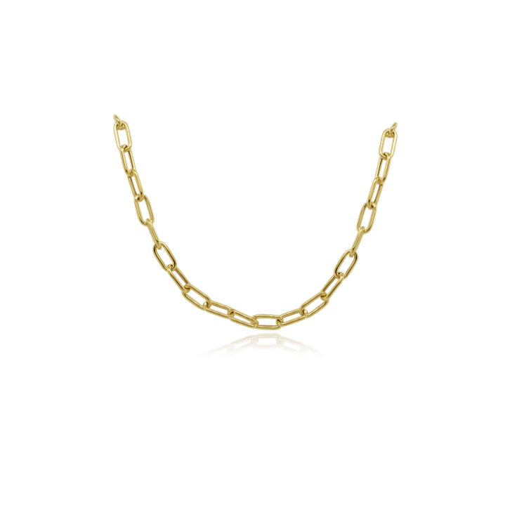 dainty paperclip chain yellow gold